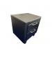 Albany 2 Drawers Bedside Table Leatherette in Black Colour